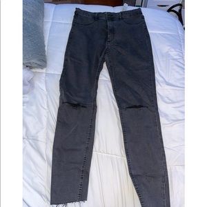 Zara high waist ripped light black wash jeans